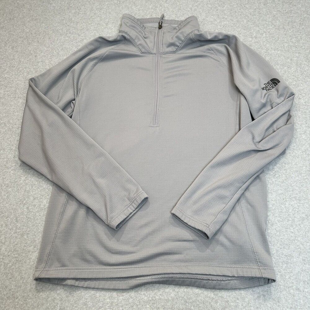 The North Face Mens  Mountain Peaks 1/2 Zip Pullover Gray Fleece Size Large